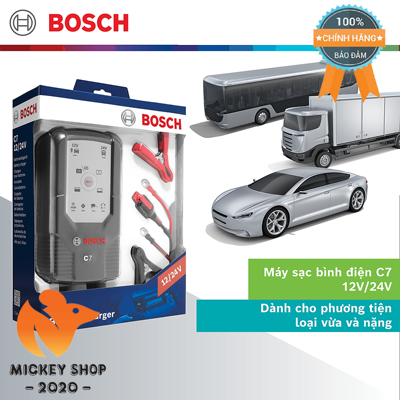 [ Chính Hãng] Máy sạc bình ắc quy cho ô tô xe máy Bosch C7