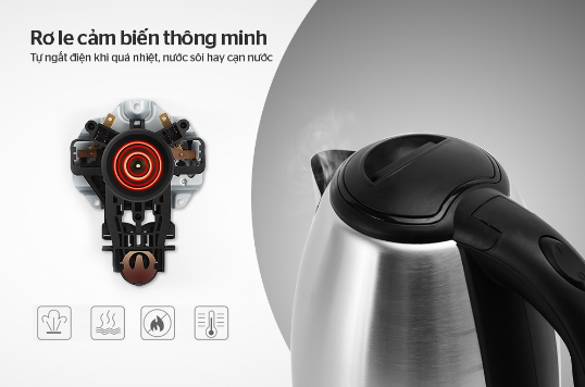 Ấm đun siêu tốc Inox SUNHOUSE SHD1182 1.8lit