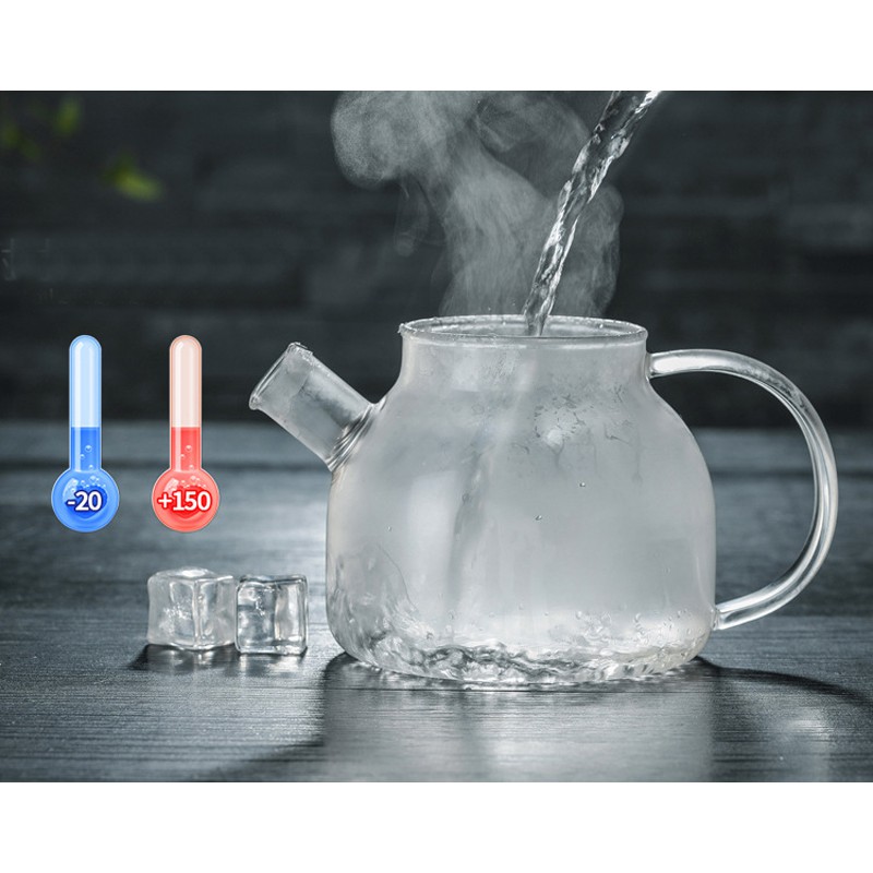 Bình đựng trà thủy tinh nhỏ gọn 700ml nắp gỗ