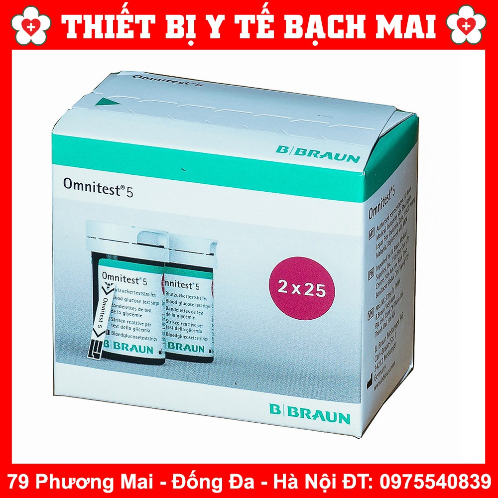 Que Thử Đường Huyết Omnitest 5 [2 Lọ x 25 Que] - hộp 50 Test