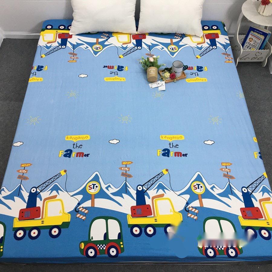Ga chống thấm cotton màu hoa ,hoạt hình cho bé yêu từ 1m6 đên 2m2