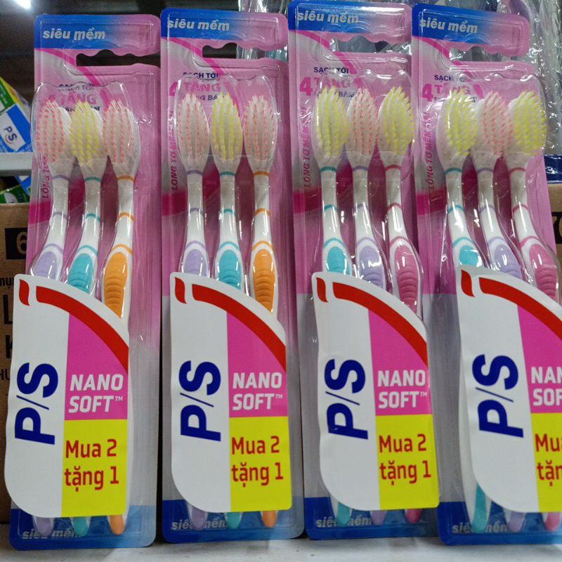 Bộ 2 bàn chải đánh răng p/s lông tơ mềm mại sạch