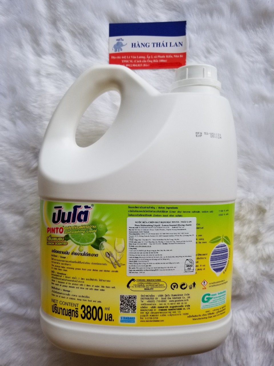 [HCM]Nước rửa chén Pinto Thái lan 3800ml- Hương Chanh