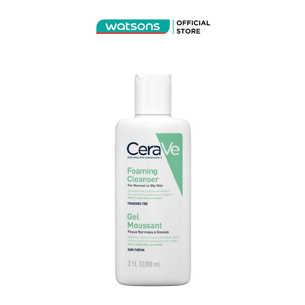 Sữa rửa mặt cerave foaming cleanser giúp làm sạch sâu dành cho da dầu 88ml
