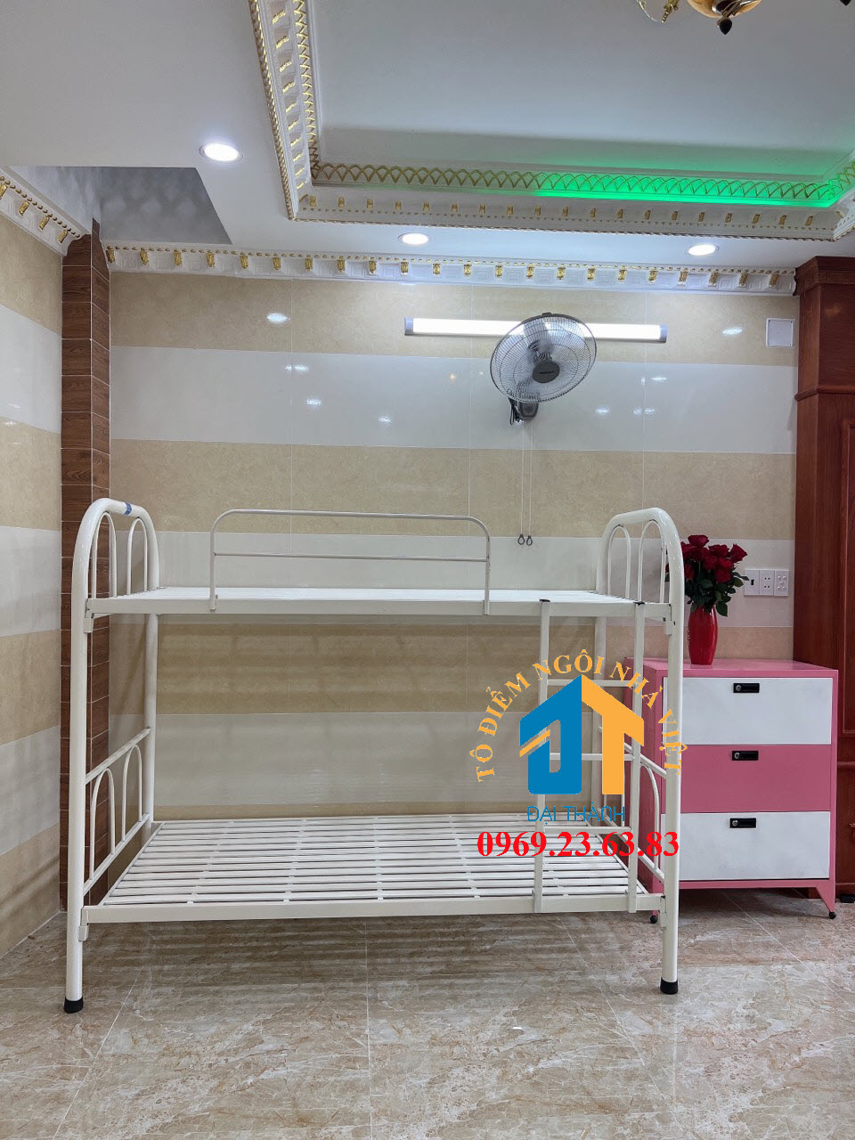 Giường  sắt 2 tầng 0.8M dài 2M