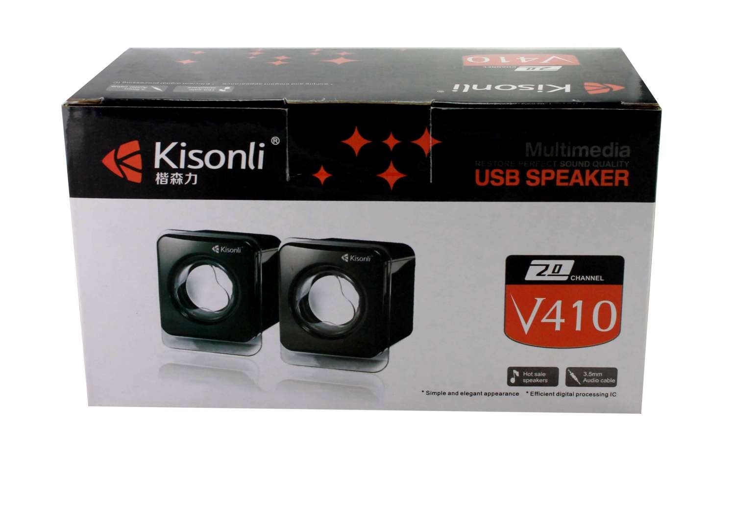 [HCM]Loa vi tính 2.0 Kisonli V410 - Bảo Hành 12 Tháng (Đen)