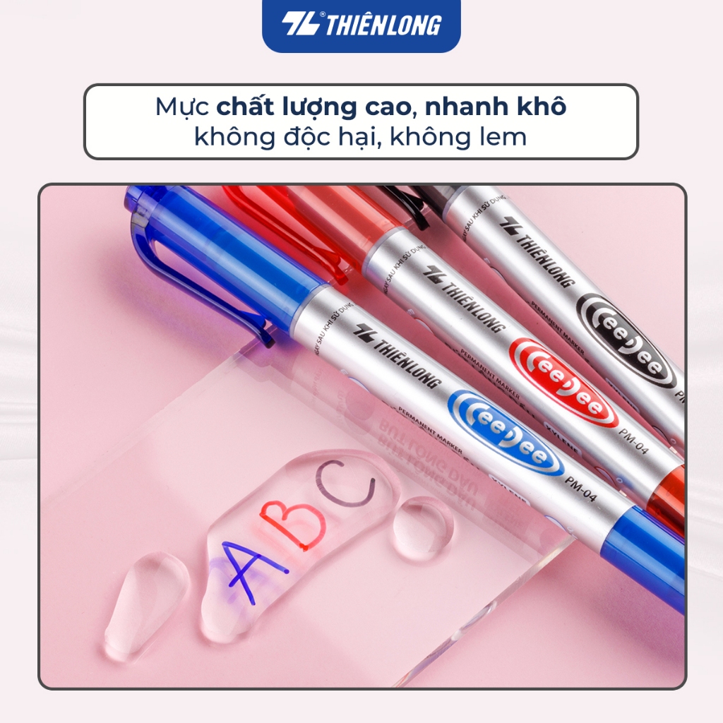 (1 Cây) Bút lông dầu 2 đầu nhỏ Thiên Long PM-04