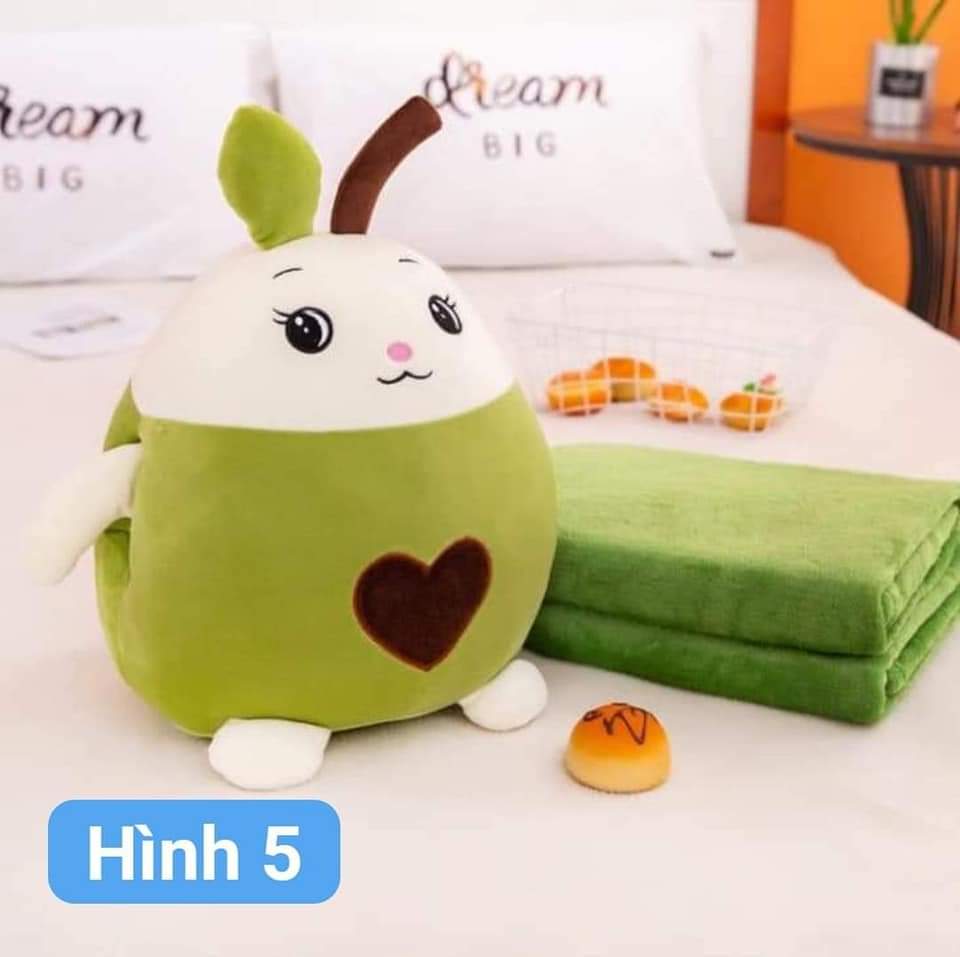 Bộ chăn gối văn phòng hoa quả biểu cảm