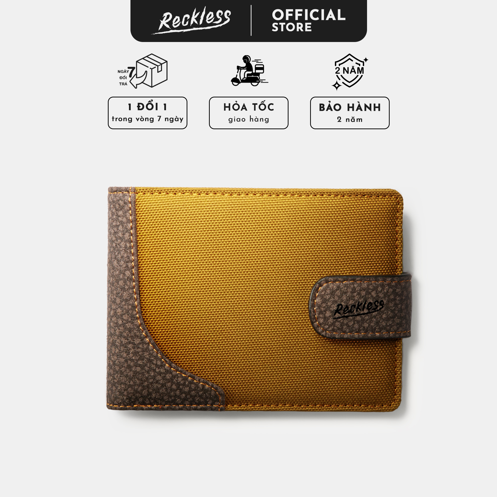 Ví Vải Gập Ngang Phối Da Thomas Wallet Reckless (4 màu) - Thomas Wallet - Vải Polyester Kháng Nước