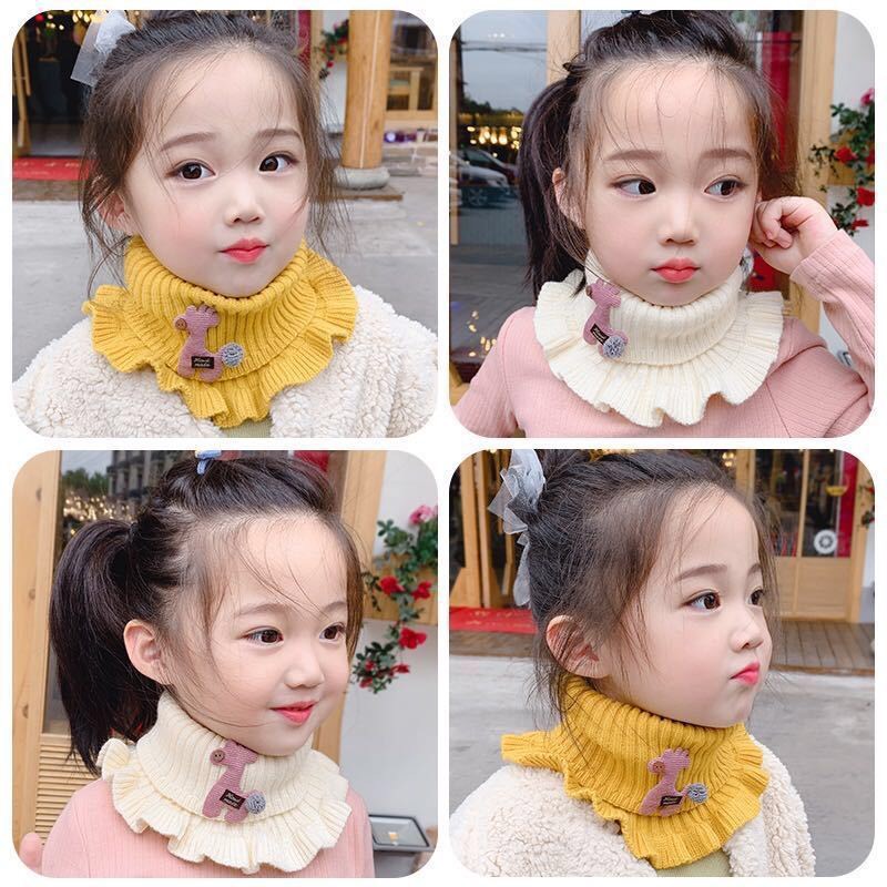 Khăn len cổ nhún dạng ống hình hươu
