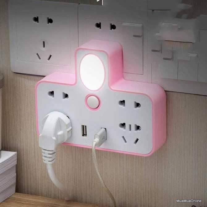 [HCM]Ổ CẮM ĐIỆN CHIA 2 CỔNG USB TIỆN LỢI - NẠP ĐIỆN CẤP TỐC CHO MỌI THIẾT BỊ CHỐNG GIẬT TIẾT KIỆM ĐIỆN - Ổ CẤM ĐIỆN KIÊM ĐÈN NGỦ