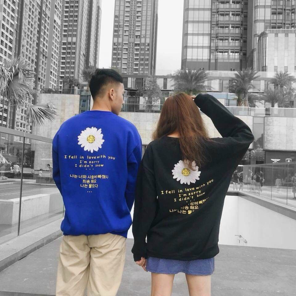 [MIỄN PHÍ VẬN CHUYỂN] - ÁO HOODIE SWEATER BÔNG CÚC CẶP ĐÔI NAM NỮ TÌNH YÊU SIÊU HOT CHẤT NỈ BÔNG MỀM MỊN