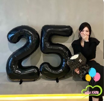 Bóng số tuổi màu đen size 70cm