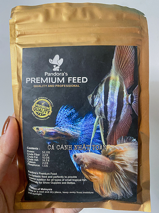 "Hoàn tiền đến 10%" CÁM CAO CẤP PANDORA GOLD 100G CHUYÊN CHO CÁ GUPPY BETTA