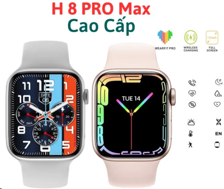 Đồng Hồ Thông Minh H8 Pro Max Bản 8.0 Viền Thép Smart Watch Kết Nối ...
