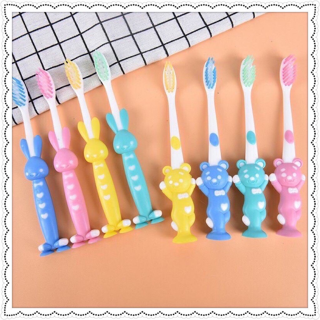 Set 4 bàn chải đánh răng cho bé hình thỏ gấu cho bé