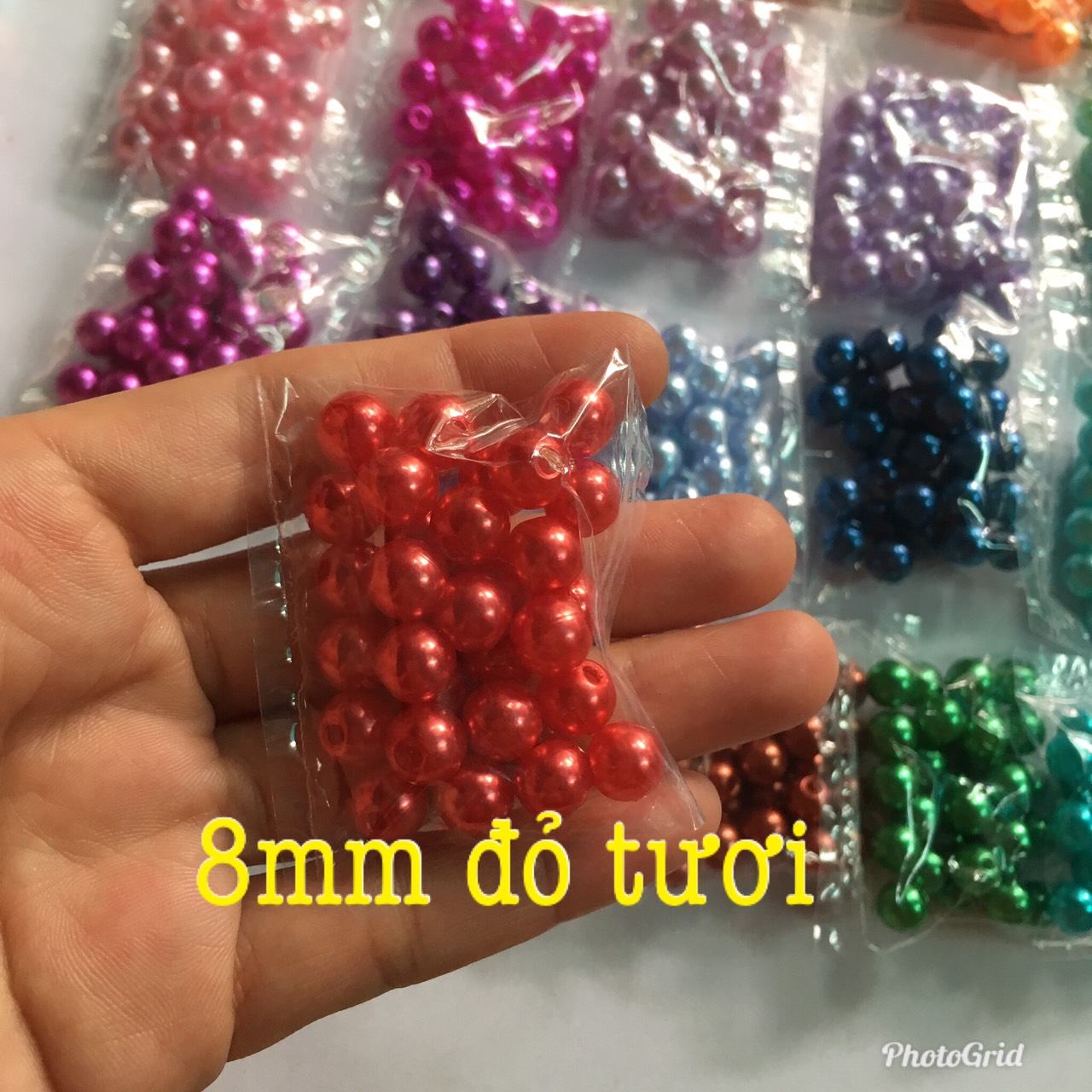 Cườm nhựa ngọc trai nhiều màu