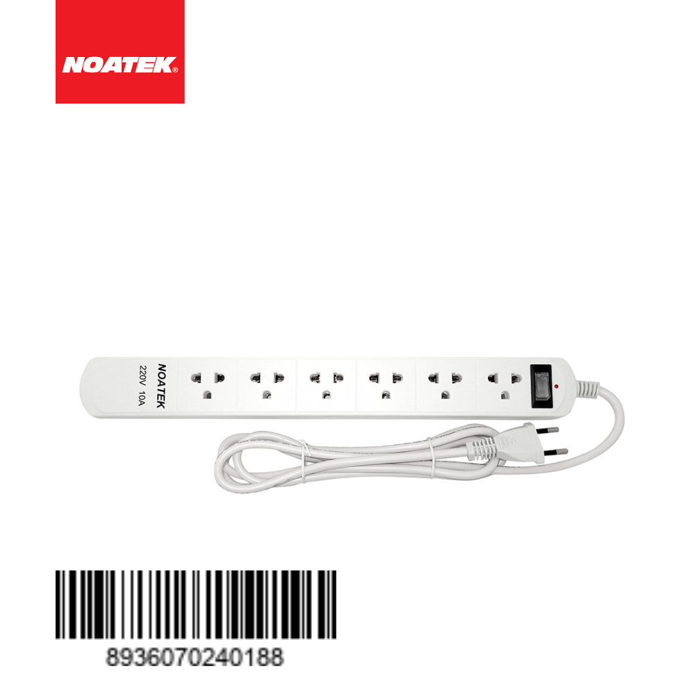 ổ cắm điện NOATEK 6 phích cắm ,2M