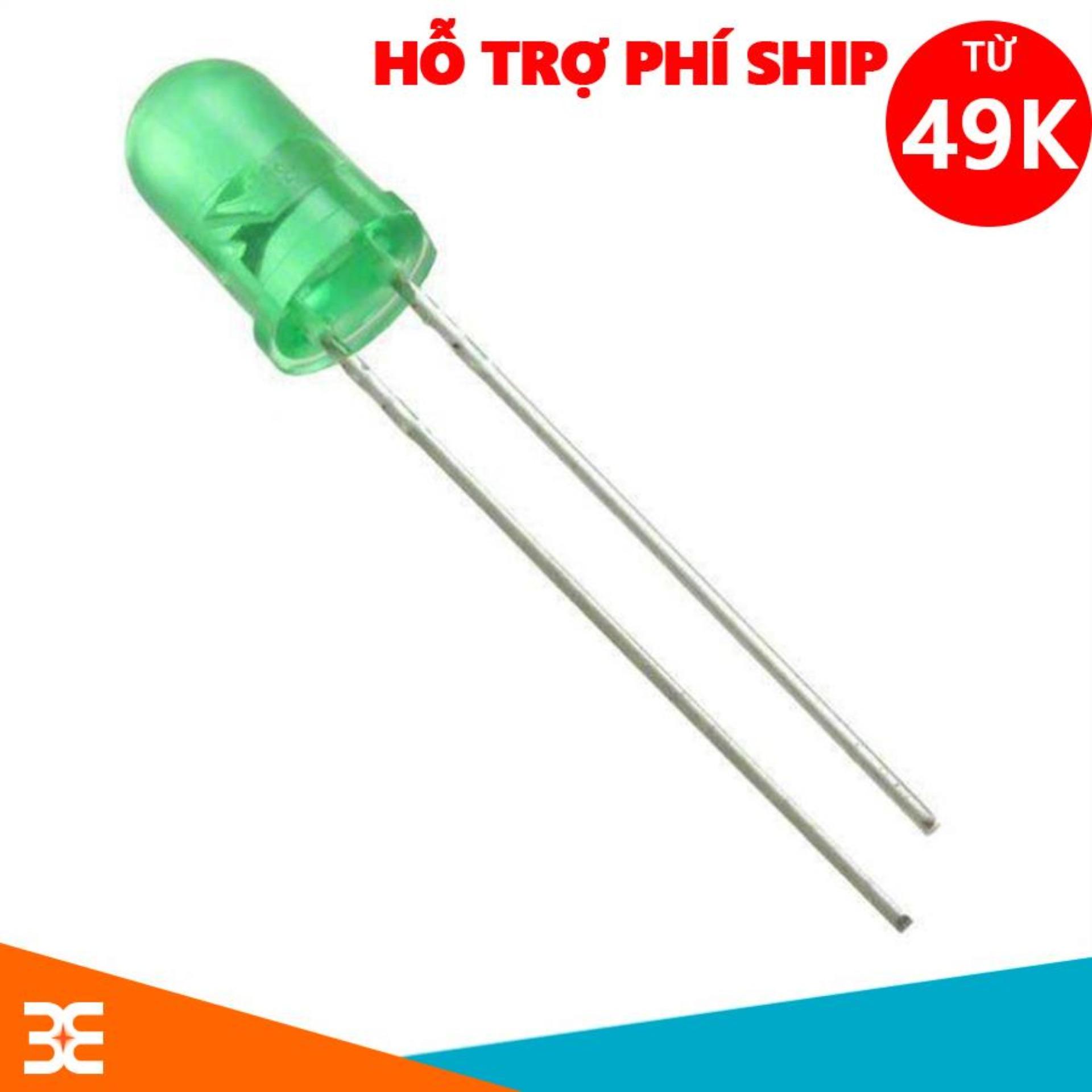 Gói 100 con led phủ màu 5mm xanh lá