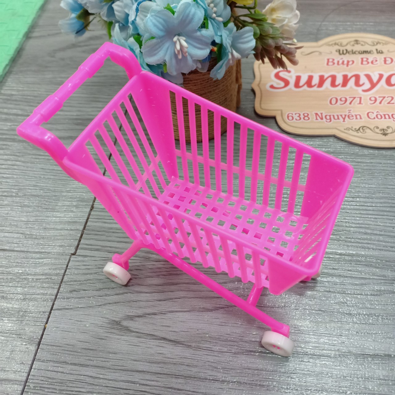 Xe đẩy siêu thị đồ chơi cho búp bê barbie