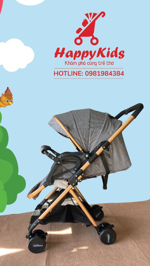Xe đẩy cho bé Funnio A10 dòng xe 2 chiều 3 tư thế (Belecoo)