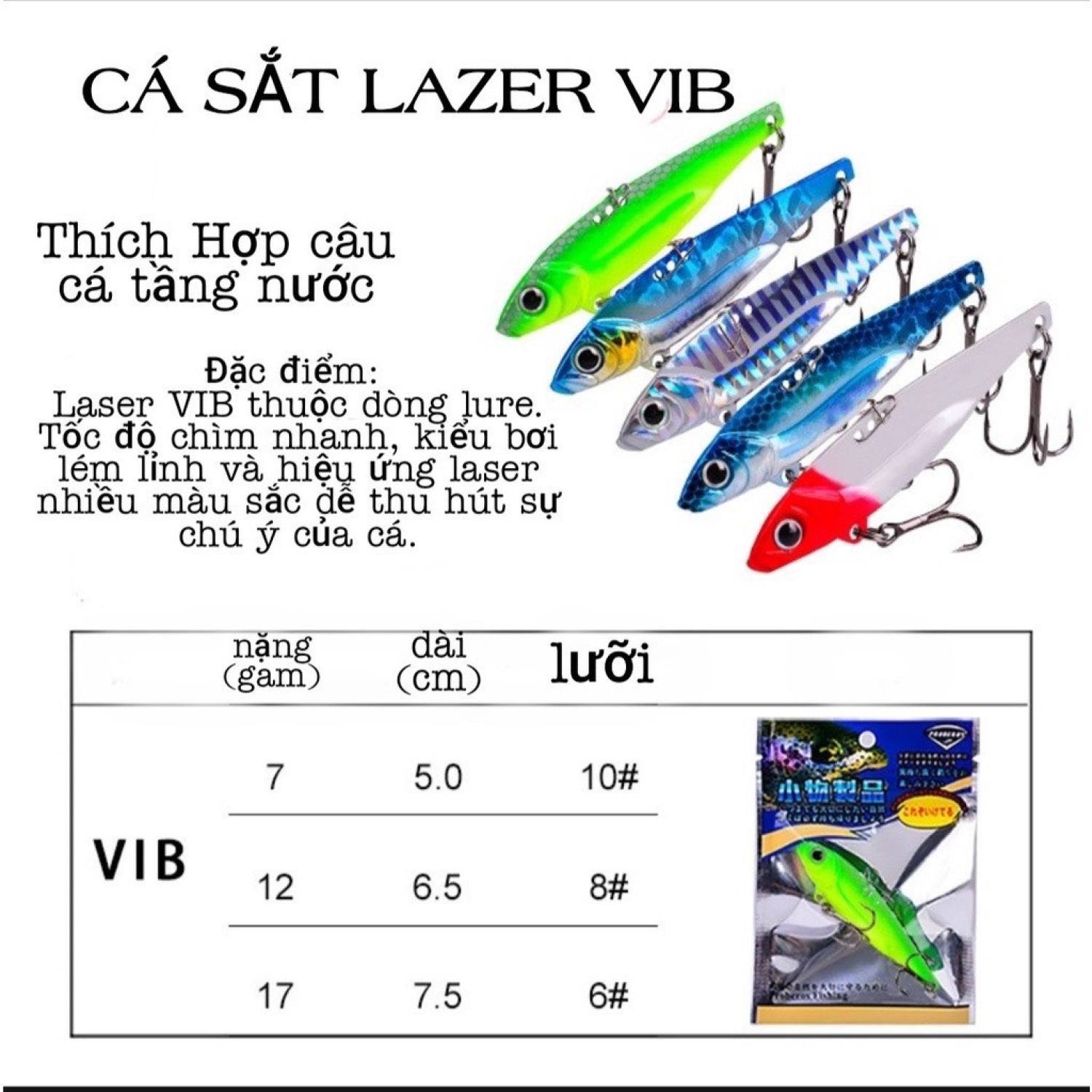Mồi Câu Lure Cá Sắt VIB Lazer Mồi Câu Cá Lóc