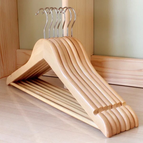 Móc Gỗ Treo Quần Áo Thanh Ngang 44.5cm ( Bộ 10 móc )
