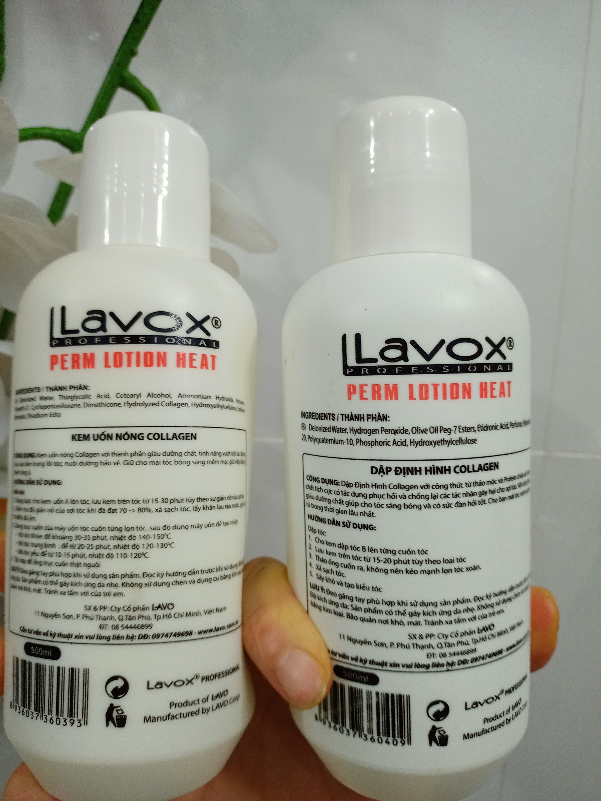 Uốn nóng setting Lavox thể tích 500mlx2 chai