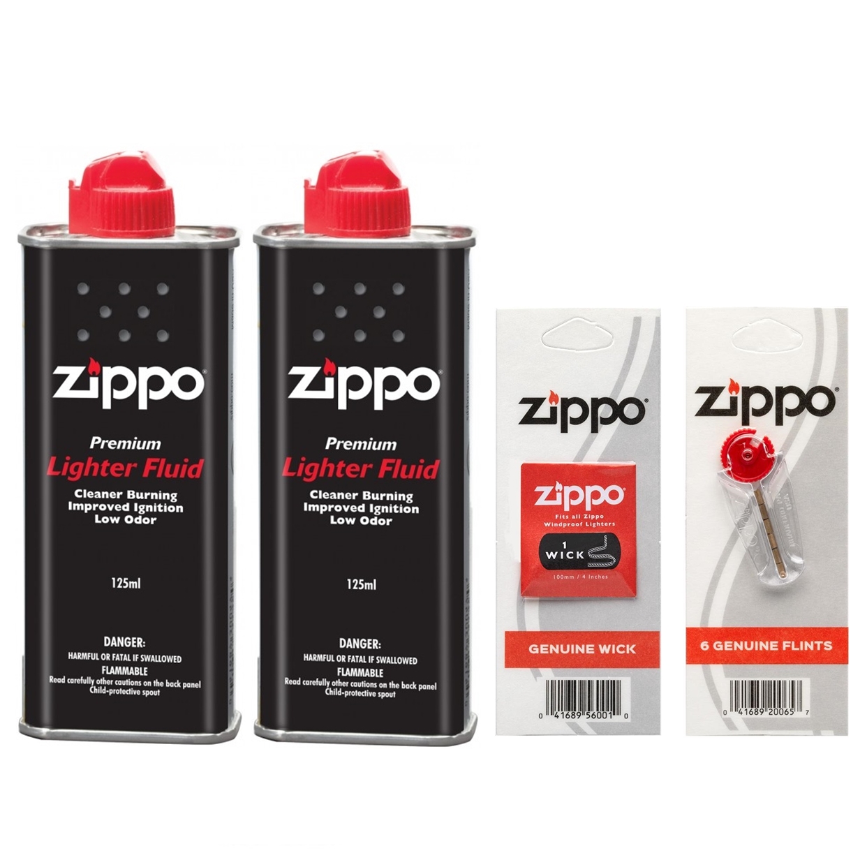 Combo 2 Xăng 1 Đá 1 Bấc Zippo - Hàng Chính Hãng Phân Phối