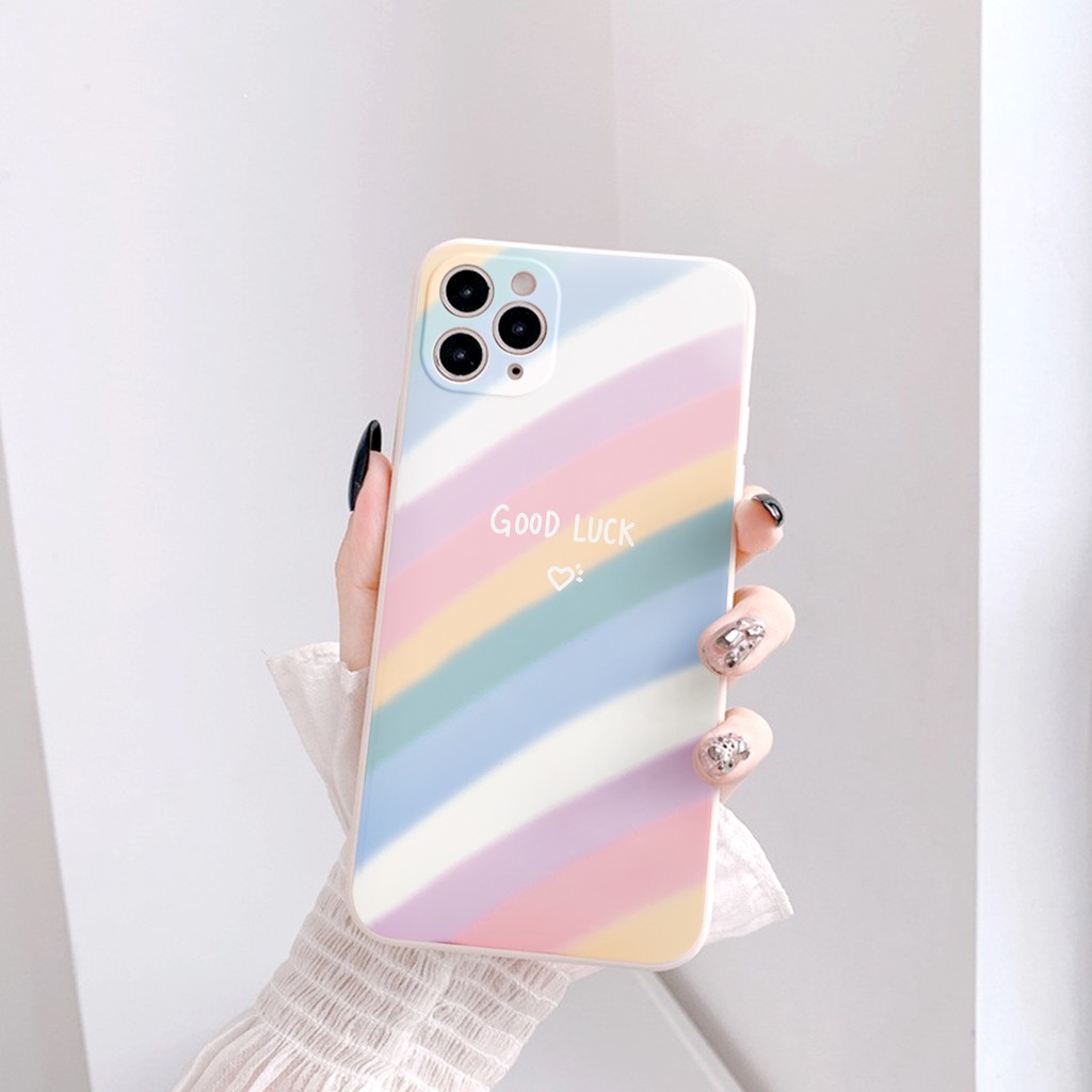 Ốp lưng Candy cạnh vuông chống rơi vỡ điện thoại dành cho iphone 6 đến 14promax e50