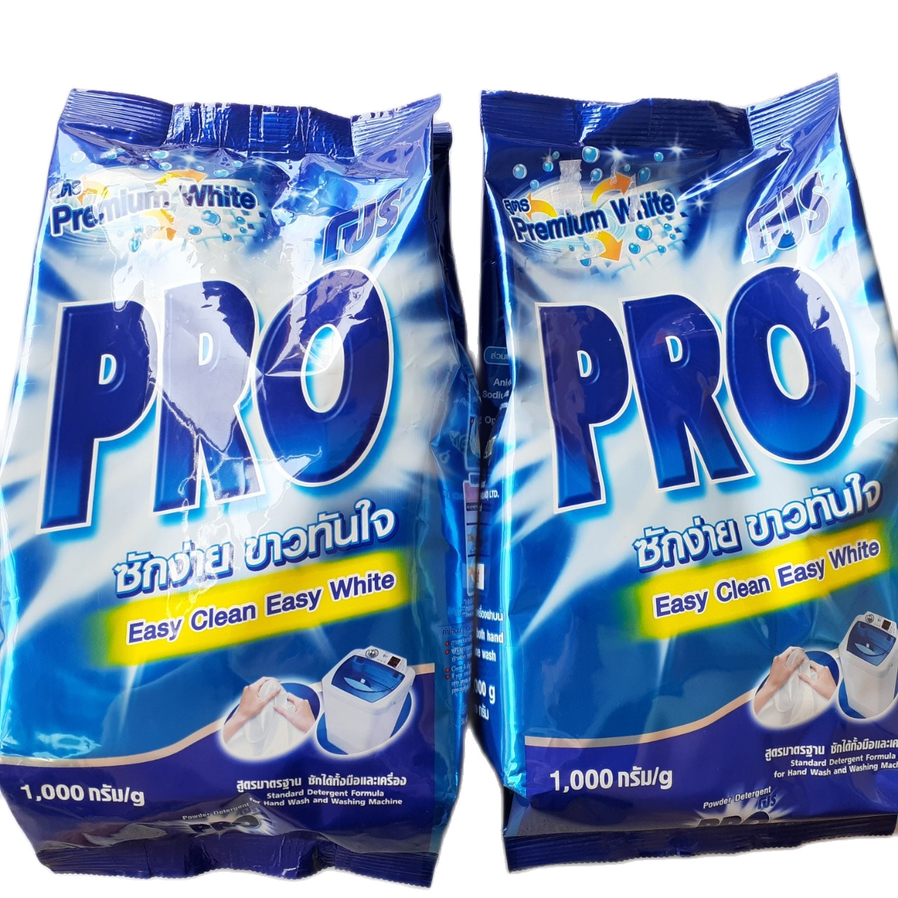 Combo 3 bịch Bột giặt trắng sạch PRO Thái Lan 1kg