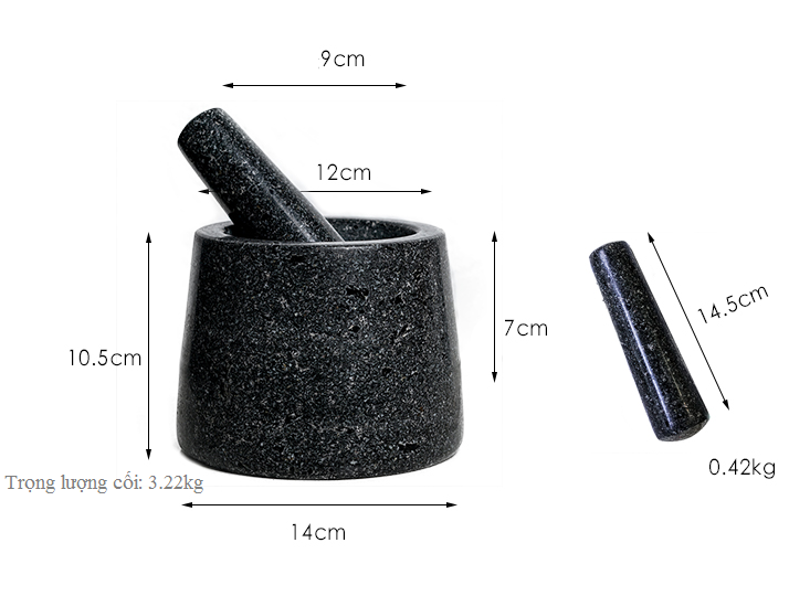 Bộ chày cối bằng đá cẩm thạch