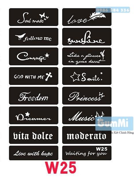 Khuôn xăm [Khổ A4] Mã W25