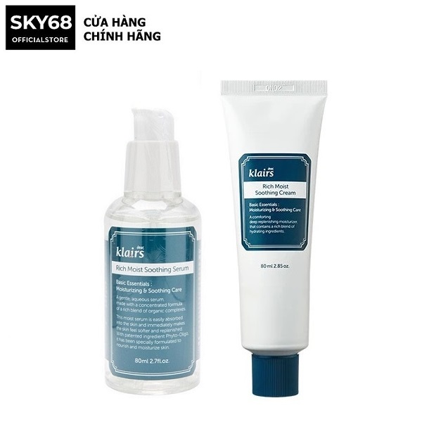 Combo Kem và Serum Dear, Klairs Rich Moist Soothing