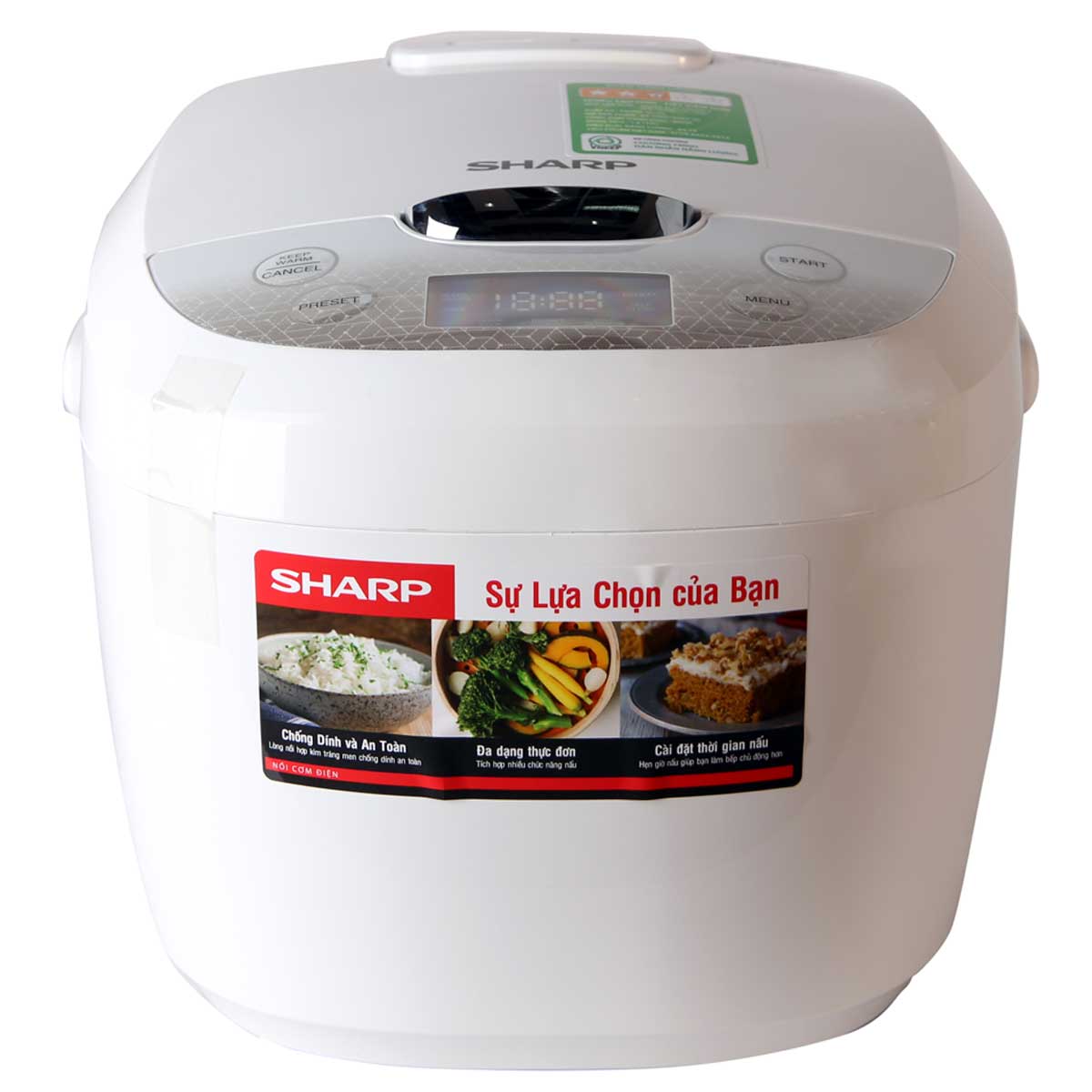 Nồi cơm điện tử Sharp KS-COM186EV 1.8 lít ( màu ngẫu nhiên)