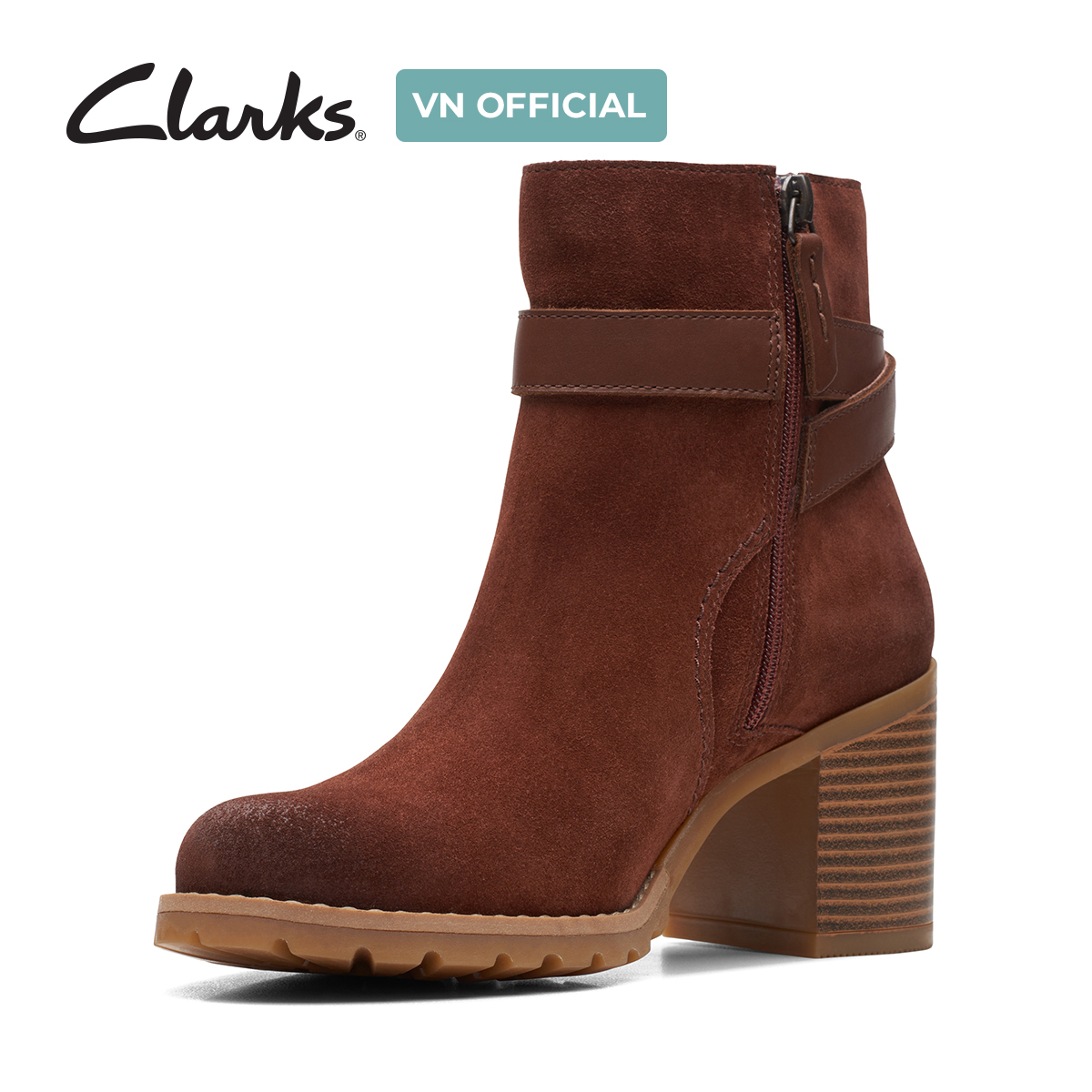 Giày Bốt Cao Gót Da Nữ Clarks - Clarkwell Hall