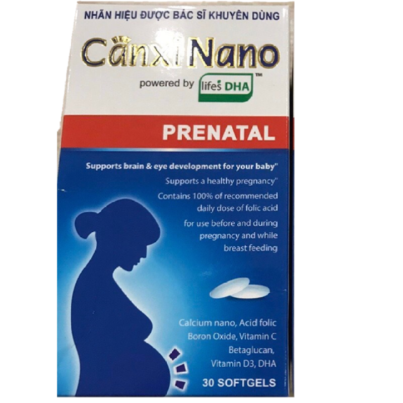 Canxi Nano Prenatar – Nhãn hiệu Được Bác Sĩ Khuyên Dùng – Bổ Xung Calci, VitaminC, Vitamin D3, DHA Rất cần thiết Cho phụ Nữ mang thai và Người Già, Người Thiếu Calxi (35NcTl X bầu)