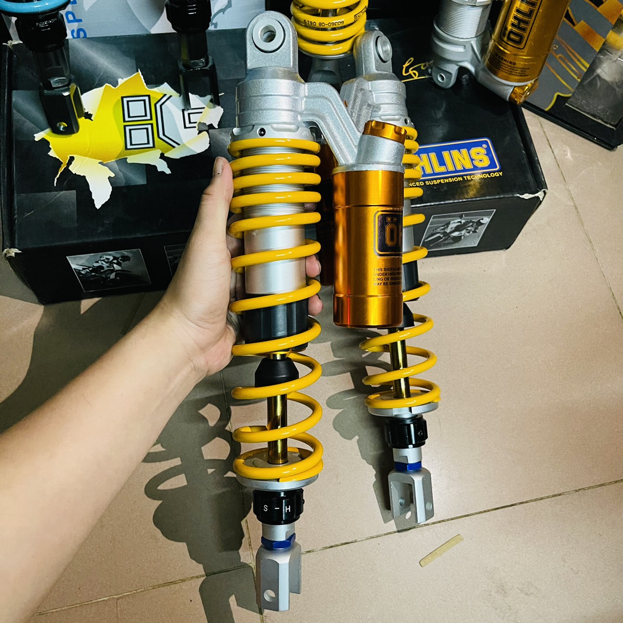 Phuộc ohlins bình dầu gắn xe shvn các đời