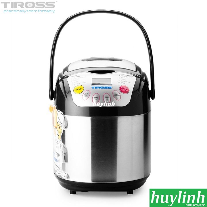 [HCM]Máy làm bánh mì Tiross TS821 - 2 lít - 12 chức năng