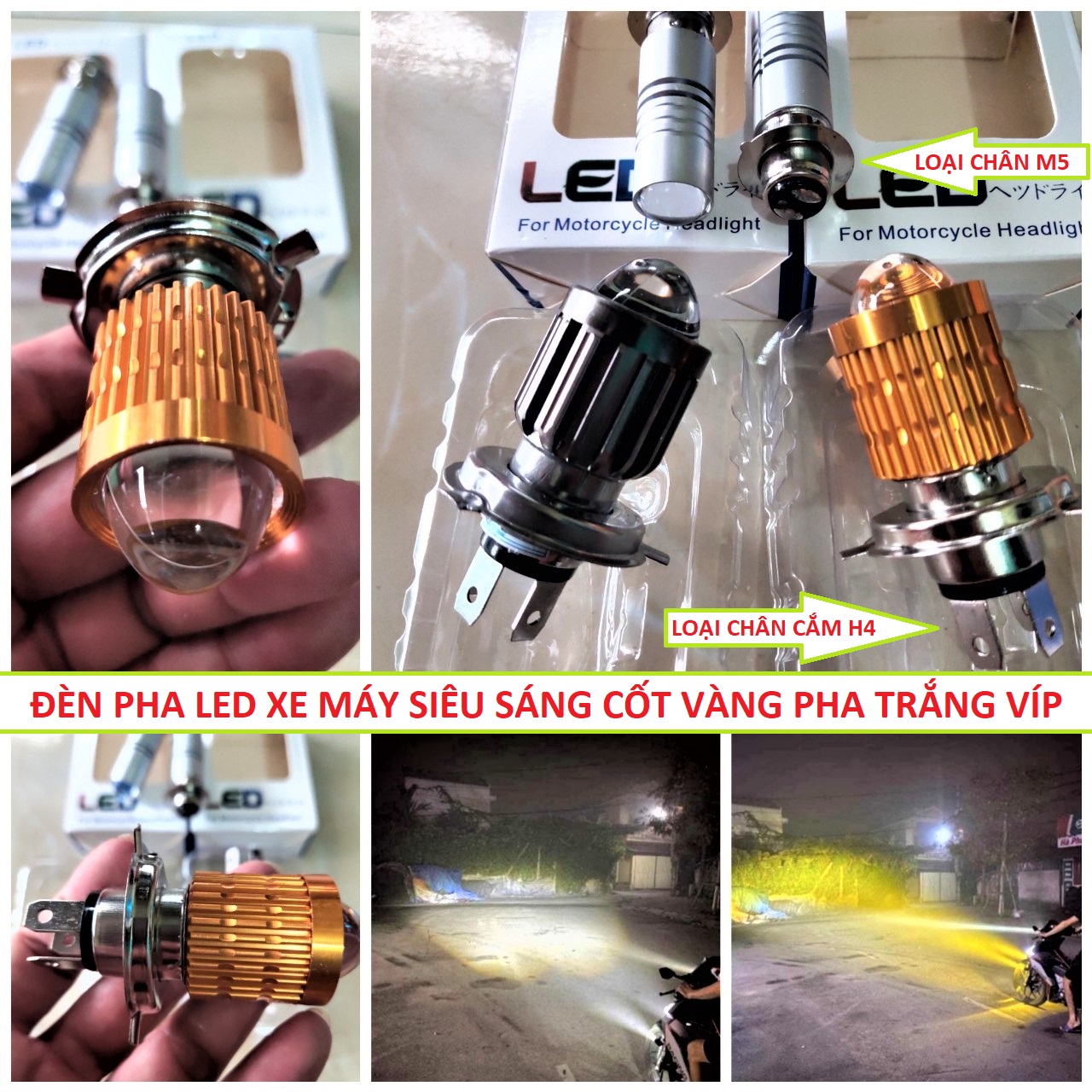 ĐÈN PHA XE MÁY SIÊU SÁNG 2 CHẾ ĐỘ CỐT VÀNG PHA TRẮNG LOẠI TỐT , ĐÈN PHA LED XE MÁY , ĐÈN PHA LED BI CẦU 2 MÀU LẮP NHƯ ZIN CHO CÁC LOẠI XE ,  ĐÈN TRỢ SÁNG XE MÁY , ĐỒ CHƠI XE MÁY , PHỤ KIỆN XE MÁY