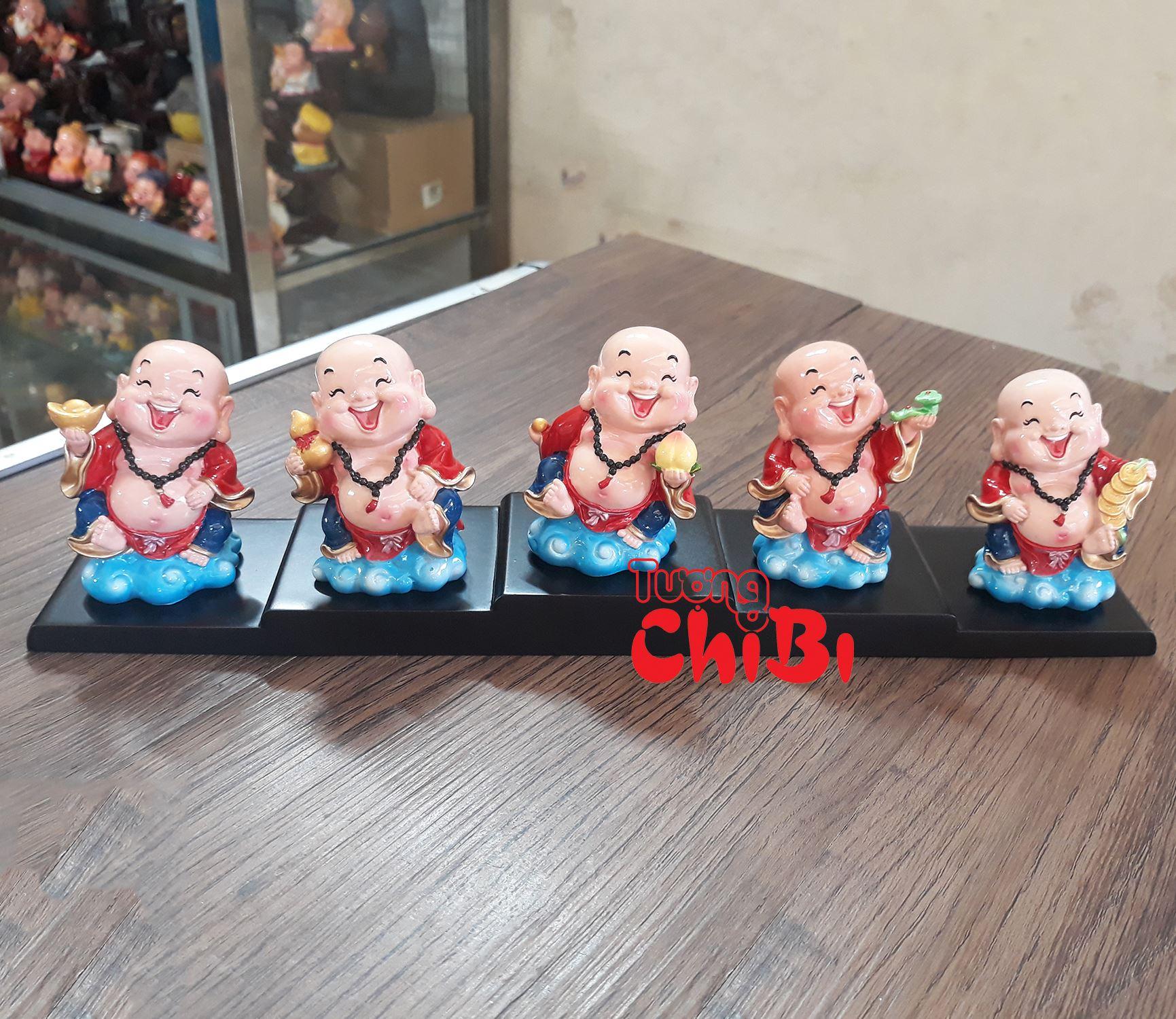 [HCM]BỘ 05 TƯỢNG CHIBI PHẬT DI LẶC 7.5CM