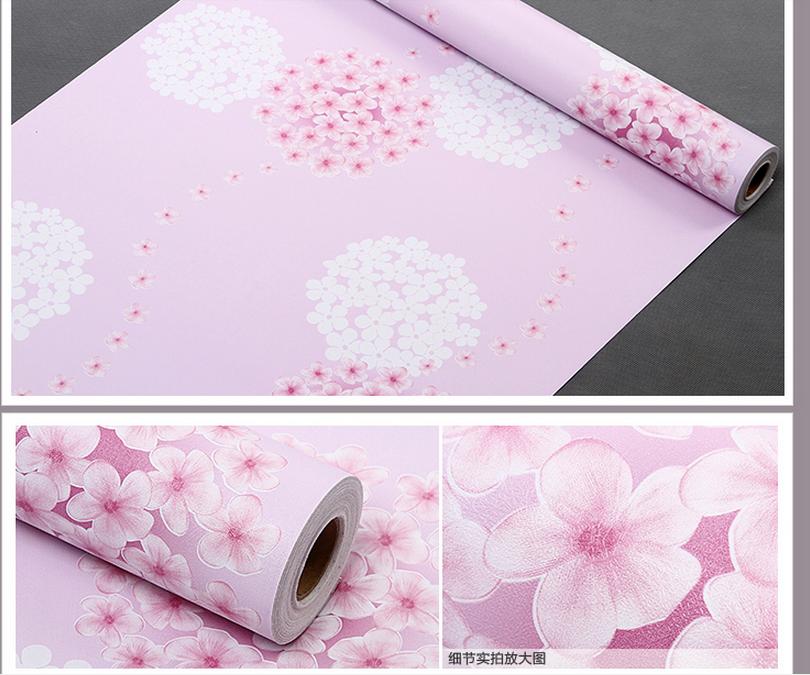 5m Decal giấy dán tường hoa chùm hồng khổ rộng 0.45m keo sẵn