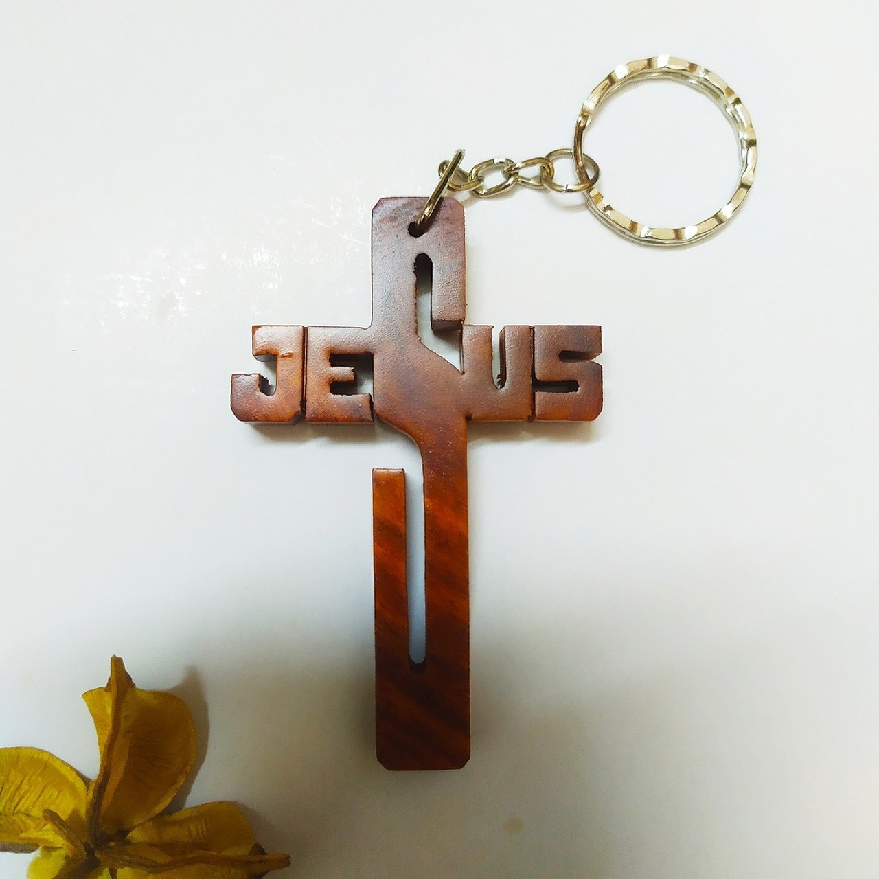 Móc khóa gỗ - thập giá jesus - mk-js01
