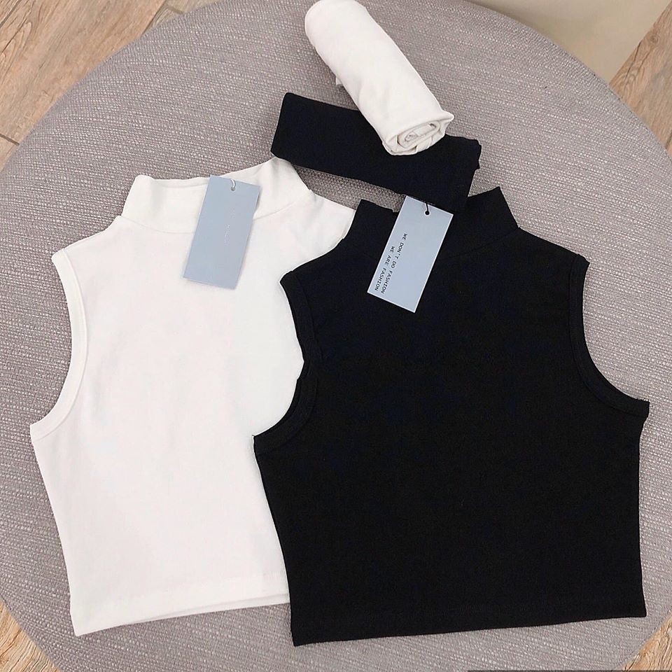Áo croptop sát nách áo cổ cao croptop