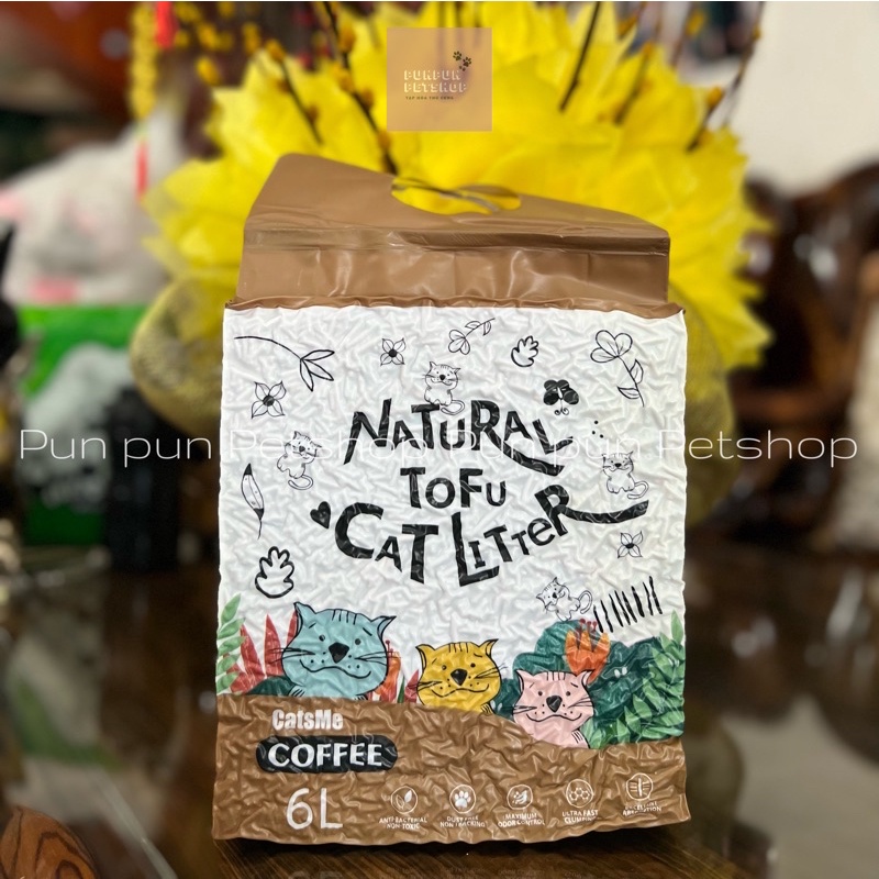 Cát đậu nành cho mèo Natural Tofu Cat litter cats me 6L , Cát vệ sinh khử mùi cho mèo - Pun Pun Petshop