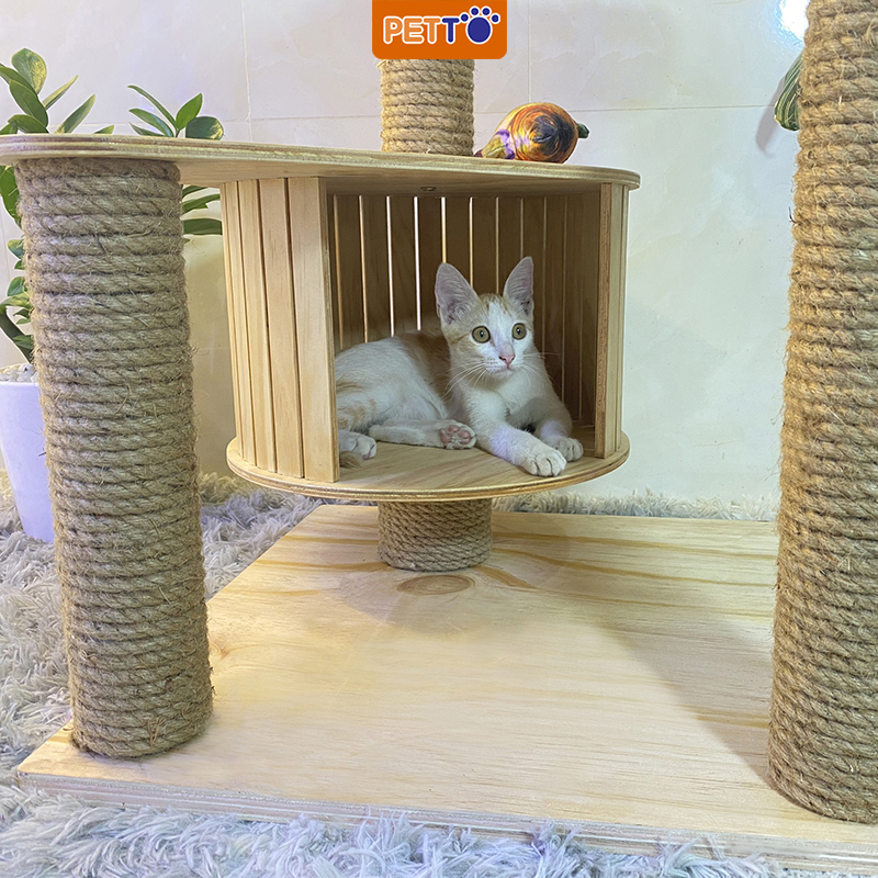 [HCM]Cat tree – Trụ cào móng cho mèo có hộc gỗ độc đáo CH019