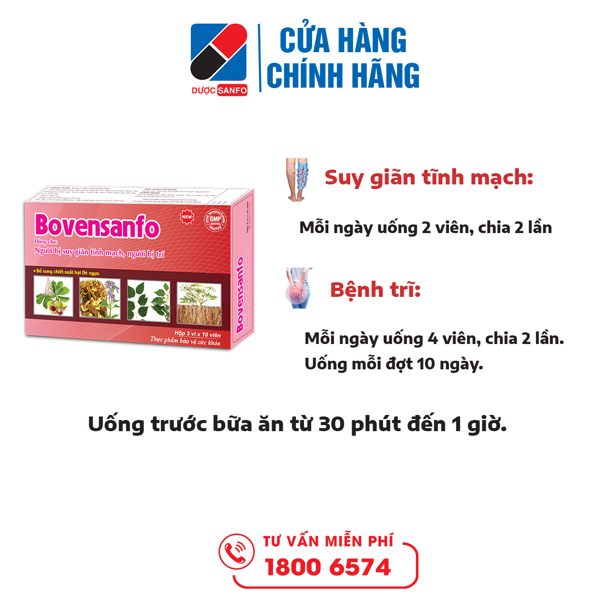 Bovensanfo- Không lo suy giãn tĩnh mạch