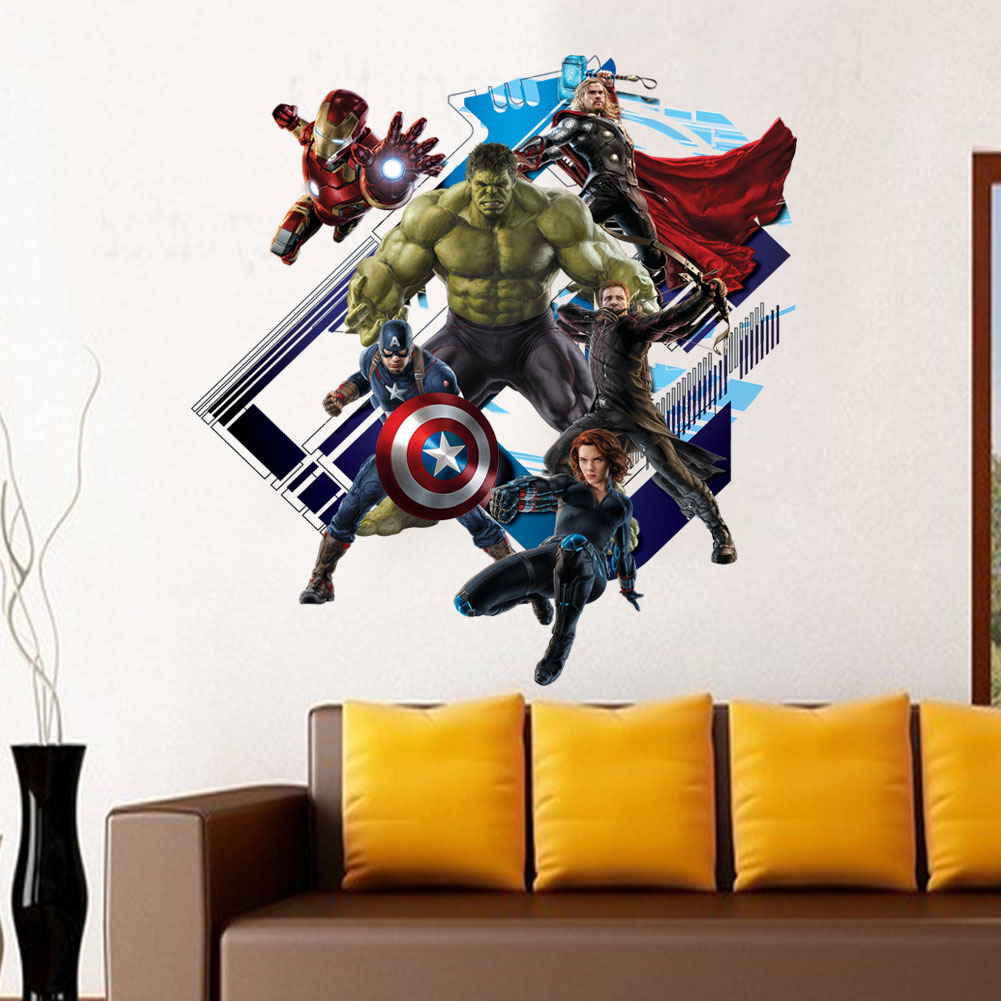 [HCM]Decal dán tường Siêu anh hùng Marvel - decal avengers biệt đội báo thù