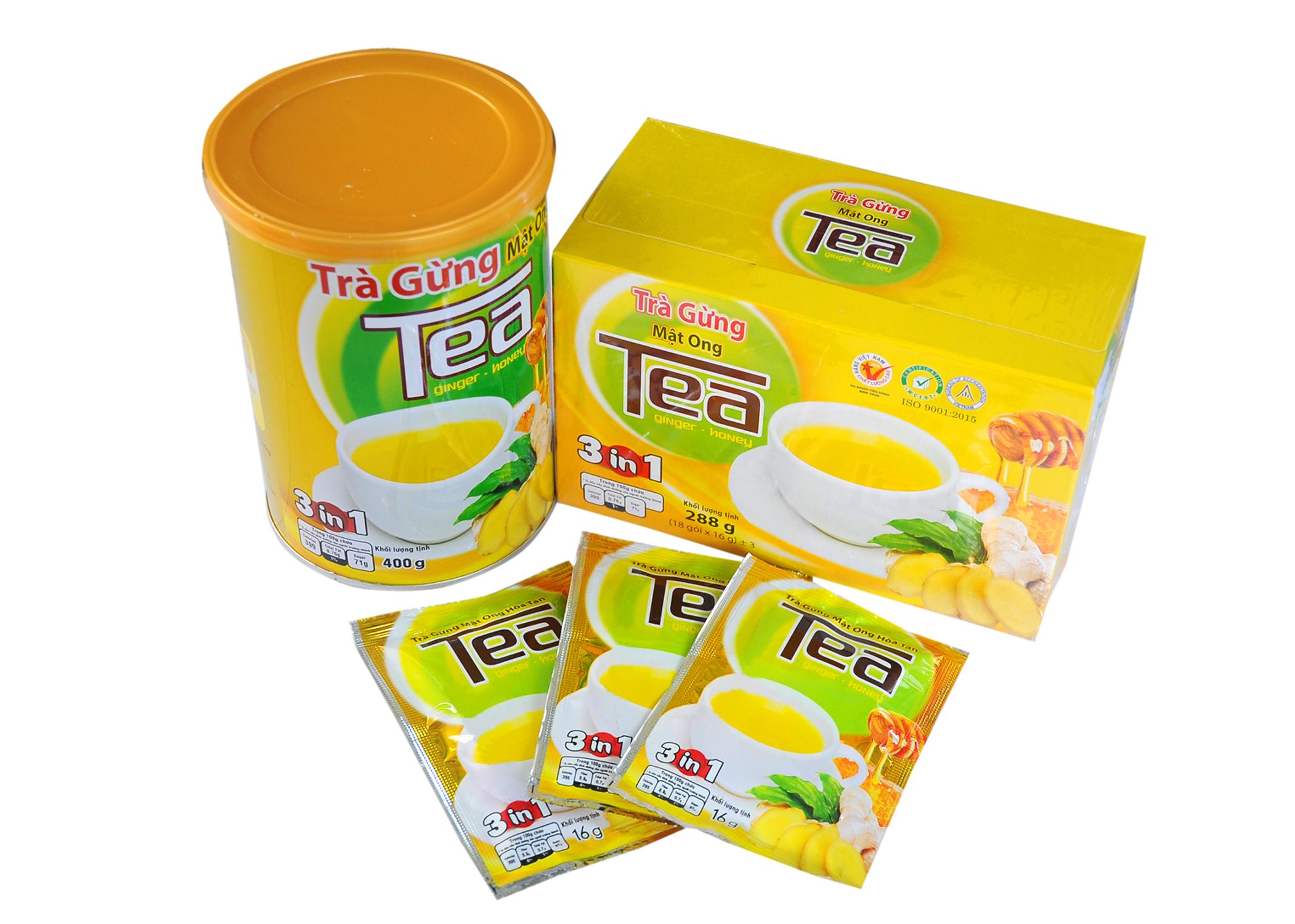 Trà gừng mật ong hòa tan Thanh Bình lon 400g
