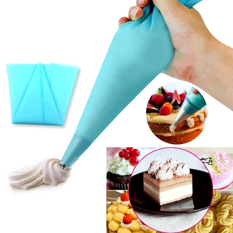 Nướng Dày Silicone Túi Phun Kem Bơ Túi Phun Kem Ép Bơ Bánh Cookie Đui Hoa Túi Bắt Kem Có Thể Sử Dụng Lặp Đi Lặp Lại